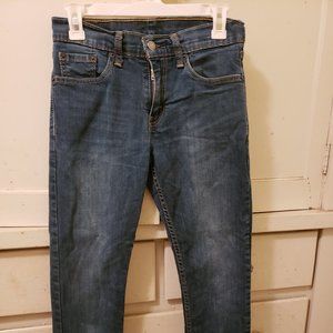 502 Levi Mens Denim Blue Jeans Regular Taper Fit Stretch 28 X 30